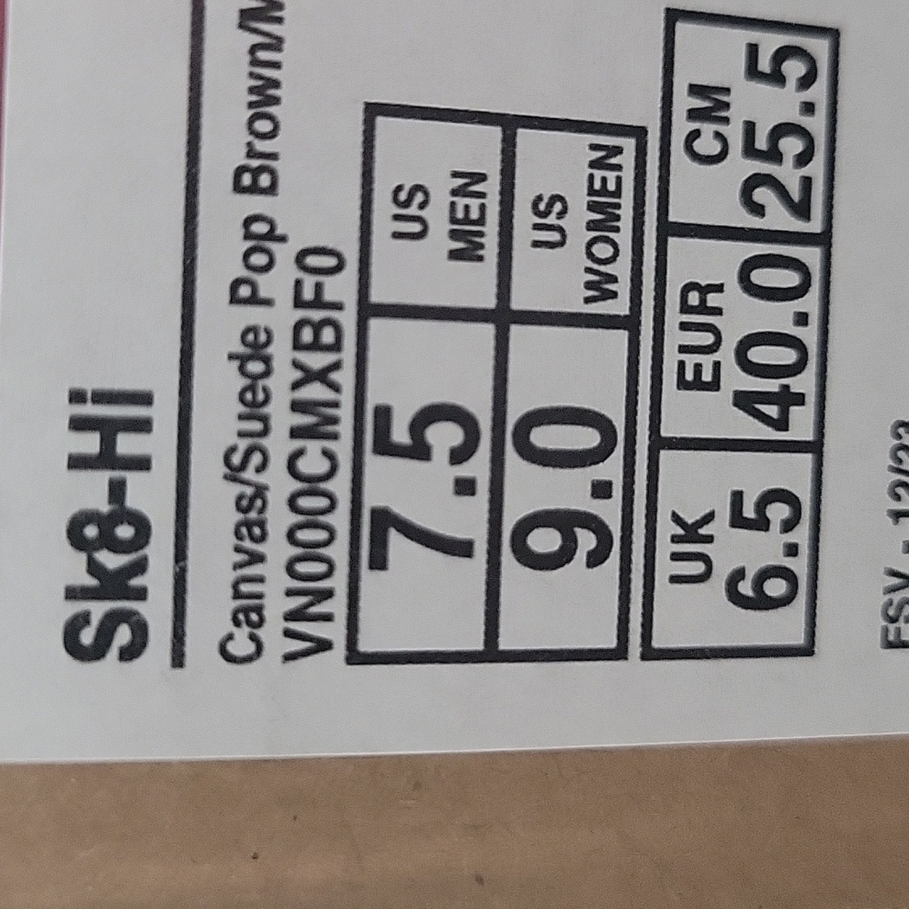 Van's SK8-Hi Brand new in the box no lid authentic uper textile and leather - Picture 11 of 11